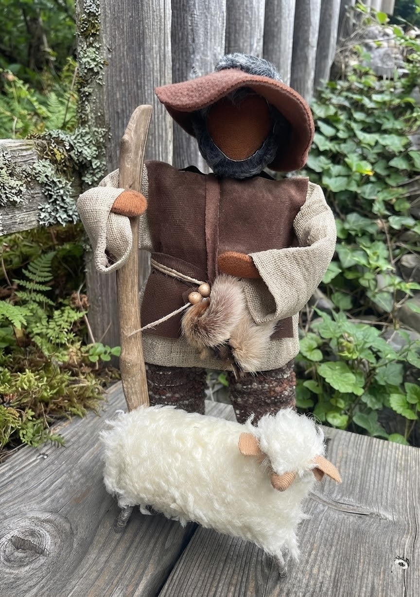 Hirte "rustikal" mit Fellbündel